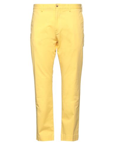 Polo Ralph Lauren Man Pants Yellow Size 31 Cotton, Elastane