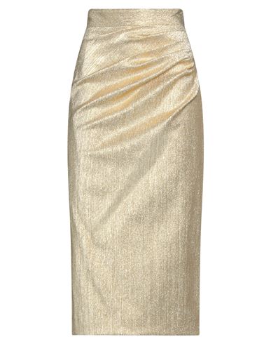 Dolce & Gabbana Woman Midi Skirt Gold Size 10 Silk, Polyester, Elastane