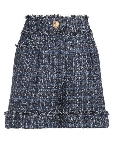 Balmain Woman Shorts & Bermuda Shorts Blue Size 4 Polyamide, Cotton, Viscose, Polyester, Linen