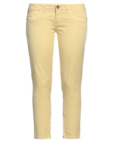 Mason's Woman Pants Light Yellow Size 31 Cotton, Lycra