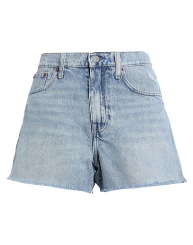 Polo Ralph Lauren Destroyed-hem Denim Short Woman Denim Shorts Blue Size 30 Cotton