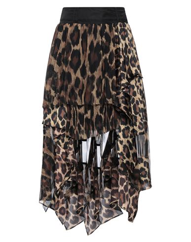 Sacai Woman Midi Skirt Sand Size 2 Polyester, Nylon In Beige