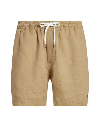 Polo Ralph Lauren Linen Drawstring Polo Pony Prepster Shorts In Beige