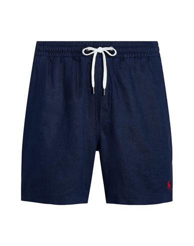 Polo Ralph Lauren Traveler Straight-leg Mid-length Swim Shorts In Navy Blue