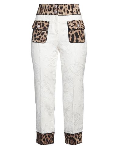 Dolce & Gabbana Woman Pants White Size 8 Cotton, Silk, Viscose, Elastane