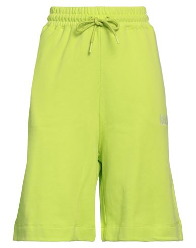 Ganni Woman Shorts & Bermuda Shorts Acid Green Size M Organic Cotton, Polyester