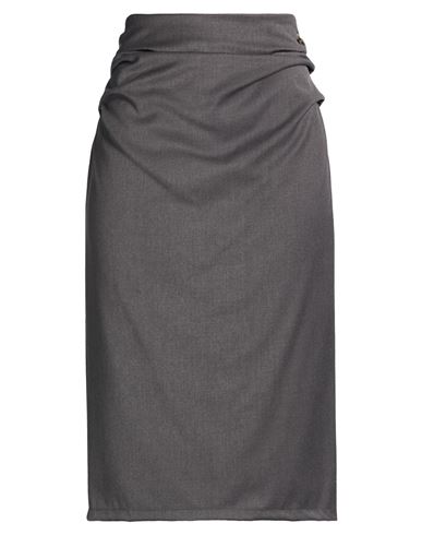 Souvenir Woman Midi Skirt Grey Size L Polyester, Viscose, Elastane In Gray