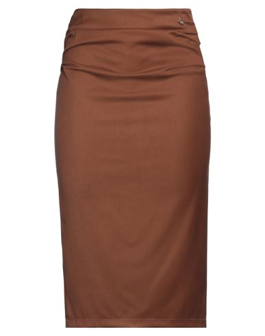 Souvenir Woman Midi Skirt Brown Size S Polyester, Viscose, Elastane