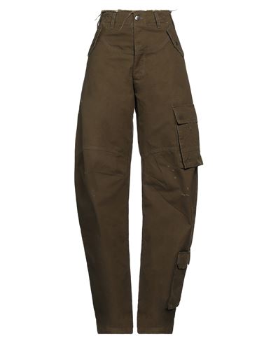 Shop Darkpark Woman Pants Military Green Size 0 Cotton