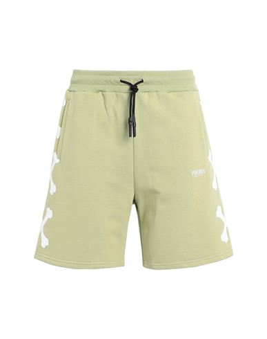 Phobia Archive Green Shorts With White Cross Bones Man Shorts & Bermuda Shorts Sage Green Size S Cot