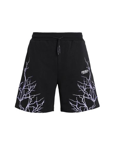 Phobia Archive Black Shorts With Purple Embroidery Lightning Man Shorts & Bermuda Shorts Black Size
