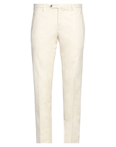 Pt Torino Man Pants Ivory Size 38 Modal, Cotton, Elastane In White