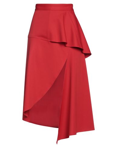 Jw Anderson Woman Midi Skirt Red Size 2 Polyester, Elastane
