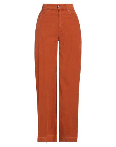 Department 5 Woman Pants Rust Size 26 Cotton, Elastane In Red