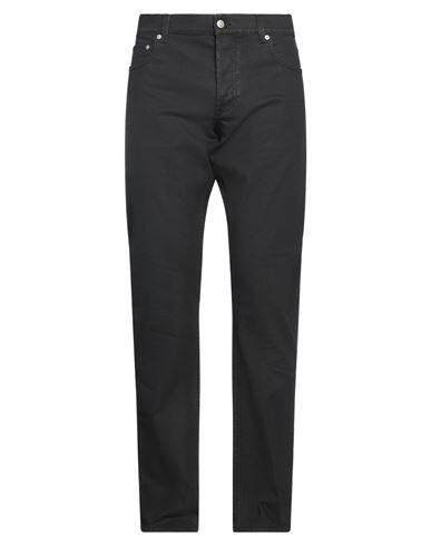 Shop Alexander Mcqueen Man Jeans Black Size 36 Cotton, Elastane, Polyester, Calfskin