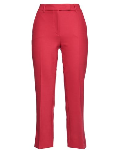 Ago E Filo Woman Pants Red Size 10 Polyester, Virgin Wool, Elastane