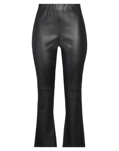 Ago E Filo Woman Pants Black Size 8 Soft Leather