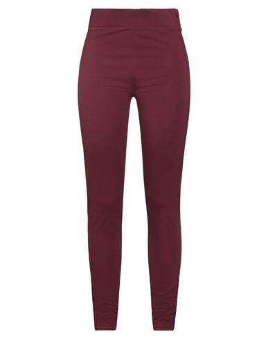 Collectors Club Woman Leggings Burgundy Size 4 Rayon, Polyester, Elastane In Red
