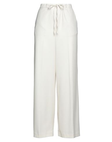 Spoon Woman Pants Ivory Size 12 Polyester, Viscose, Elastane In White