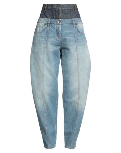 Loewe Woman Denim Pants Blue Size 6 Cotton