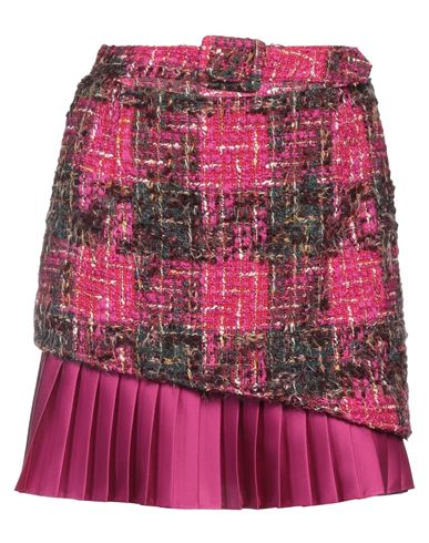 Andersson Bell Woman Mini Skirt Fuchsia Size 8 Wool, Acrylic, Nylon, Synthetic Fibers, Cotton In Pink