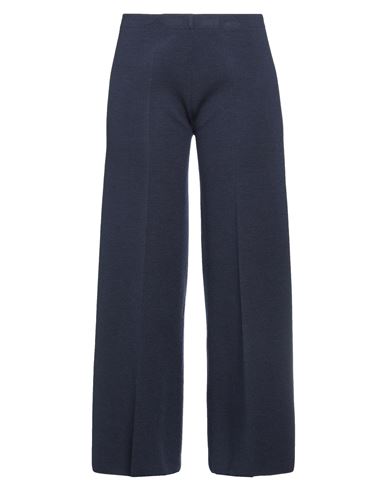 D-exterior D. Exterior Woman Pants Navy Blue Size Xxl Merino Wool, Polyester