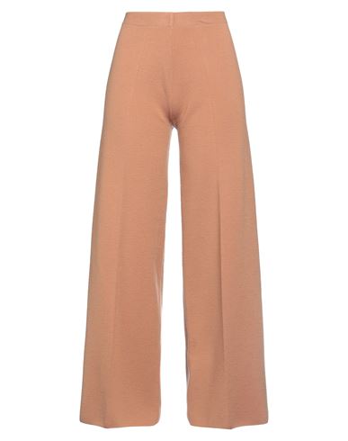 D-exterior D. Exterior Woman Pants Brown Size Xl Merino Wool, Polyester