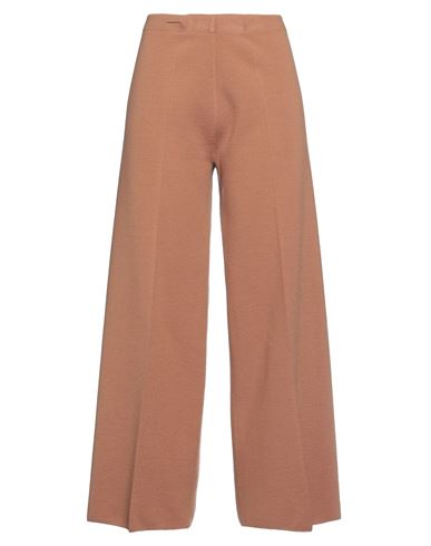 D-exterior D. Exterior Woman Pants Brown Size L Merino Wool, Polyester