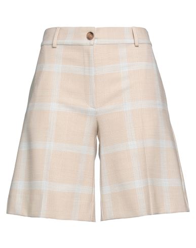 D-exterior D. Exterior Woman Shorts & Bermuda Shorts Beige Size 6 Polyester, Merino Wool, Elastane