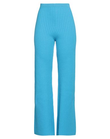 Laneus Woman Pants Azure Size 8 Virgin Wool In Blue
