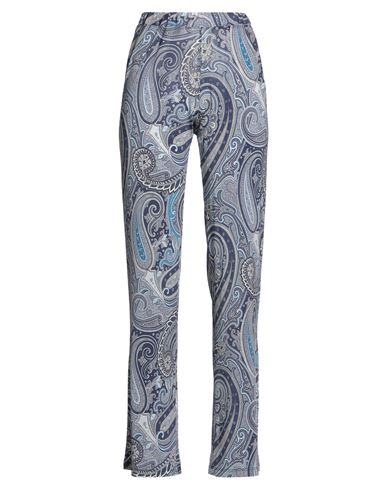 Alpha Studio Woman Pants Slate Blue Size 8 Polyester, Elastane