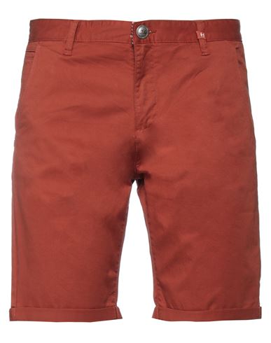 Hermitage Man Shorts & Bermuda Shorts Rust Size 32 Cotton, Elastane In Red