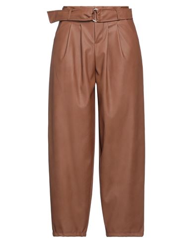 O'dan Li Woman Pants Brown Size M Polyester, Polyurethane