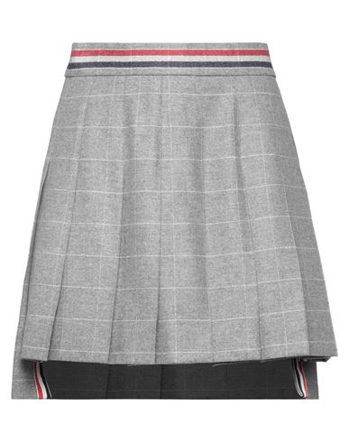 Thom Browne Woman Mini Skirt Grey Size 4 Wool, Cashmere