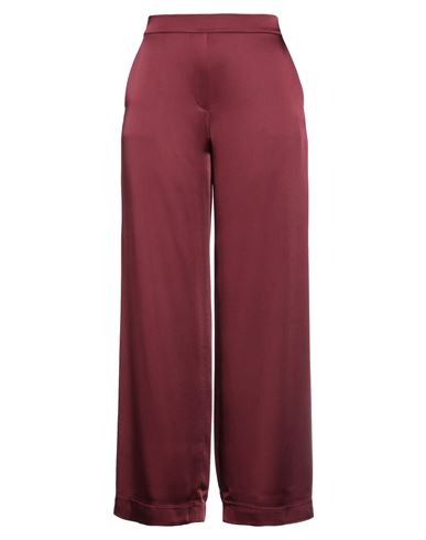 Clips Woman Pants Burgundy Size 12 Acetate, Viscose In Red