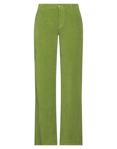 O'dan Li Woman Pants Green Size Xl Cotton, Elastane