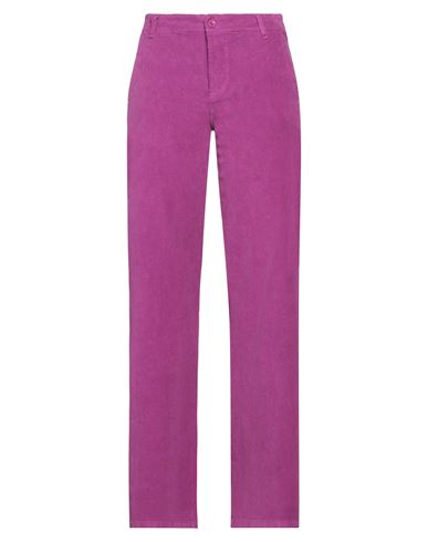 O'dan Li Woman Pants Mauve Size L Cotton, Elastane In Purple