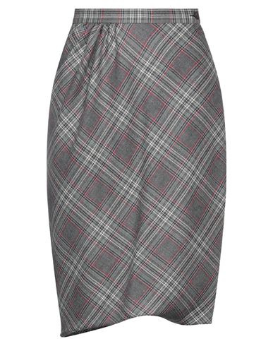 Vivienne Westwood Woman Midi Skirt Lead Size 6 Virgin Wool In Grey