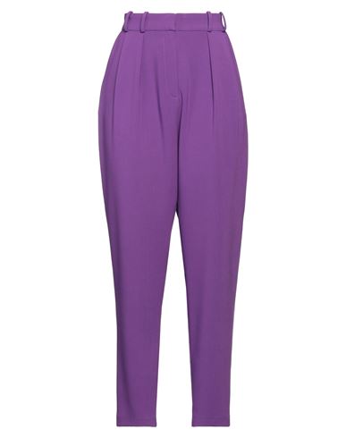 Actualee Woman Pants Purple Size 8 Polyester, Rayon, Elastane