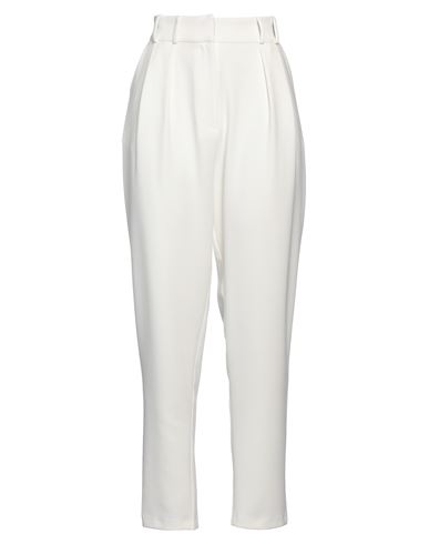 Actualee Woman Pants White Size 10 Polyester, Rayon, Elastane