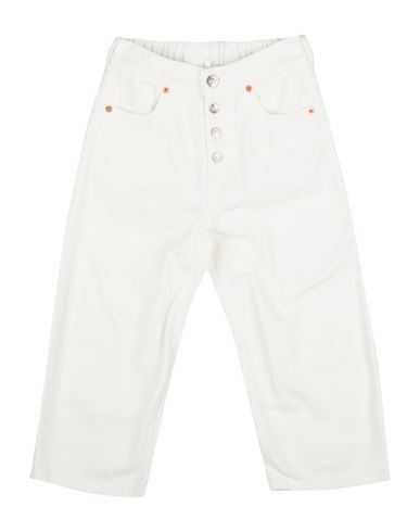 Mm6 Maison Margiela Babies'  Toddler Girl Denim Pants Cream Size 6 Cotton In White