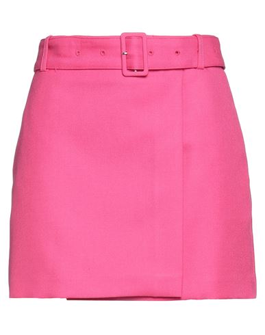 Shop Ami Alexandre Mattiussi Woman Mini Skirt Fuchsia Size L Acrylic, Virgin Wool In Pink