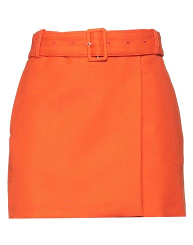 Shop Ami Alexandre Mattiussi Woman Mini Skirt Orange Size L Acrylic, Virgin Wool