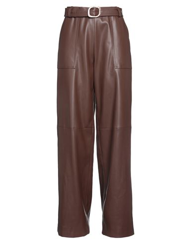 Jijil Woman Pants Brown Size 10 Polyester, Polyurethane Coated