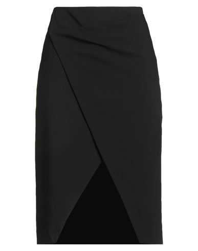 Federica Tosi Woman Midi Skirt Black Size 8 Viscose, Wool, Elastane In Black