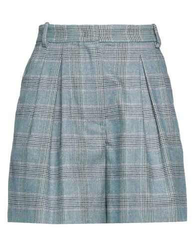 Pinko Woman Shorts & Bermuda Shorts Pastel Blue Size 2 Polyester, Acrylic, Wool, Viscose, Elastane