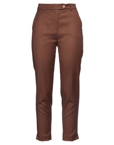 Please Woman Pants Brown Size L Polyester, Viscose, Elastane In Brown