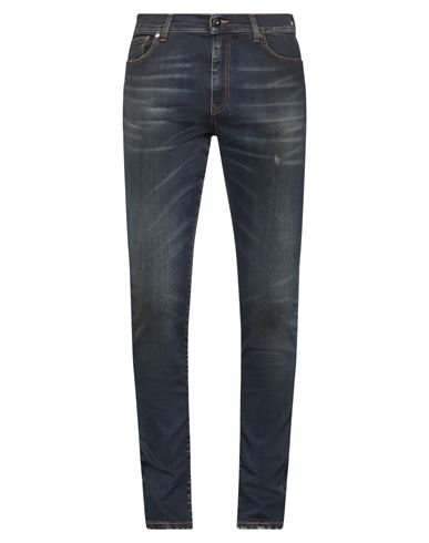 B-used Man Denim Pants Blue Size 34 Cotton, Elastane