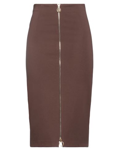 Pinko Woman Midi Skirt Dark Brown Size 4 Viscose, Polyamide, Elastane