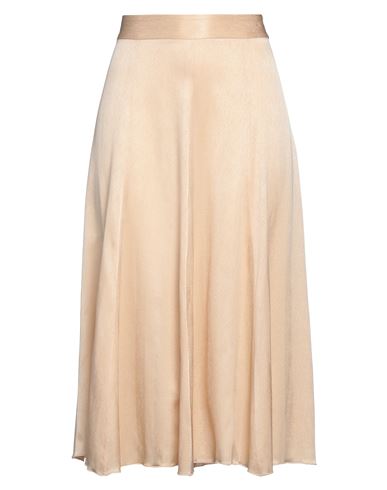 Shop Masscob Woman Midi Skirt Beige Size 10 Silk, Elastane